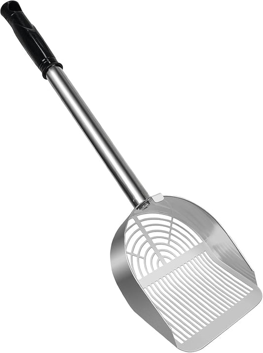 Cat Litter Scoop Deep Shovel, Detachable Long Handle Litter Scooper, Metal Cat Litter Scoop, Stainless Steel Cat Litter Scoop, Kitten Pooper Lifter, Kitty Metal Scooper with Holder Strip Hole