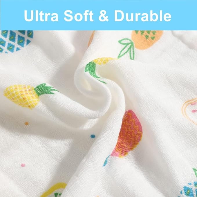 norinori Baby Msulin Washcloths Newborn Face Towel - Baby Muslin Burp Cloths 6Pack Soft Absorbent Natural Cotton Wash Towel 10"X10" Baby Bath Towels Wipes Baby Registry as Shower