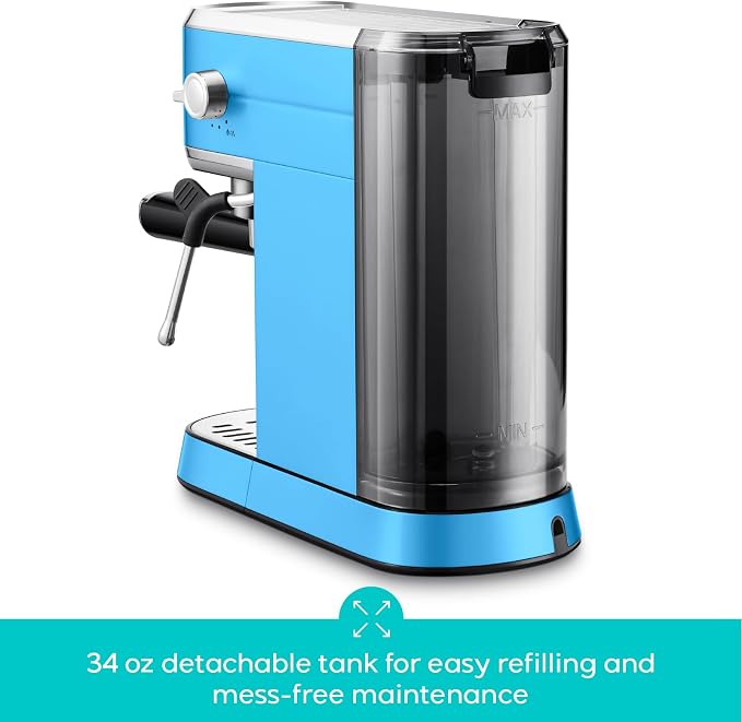 CASABREWS CM5418 Espresso Machine, Espresso Coffee Maker with Steam Wand | Stainless Steel, 20-Bar Pump, Built-in Pressure Gauge, Powerful Steam Wand for Cappuccino Latte for Home, 34oz Water Tank