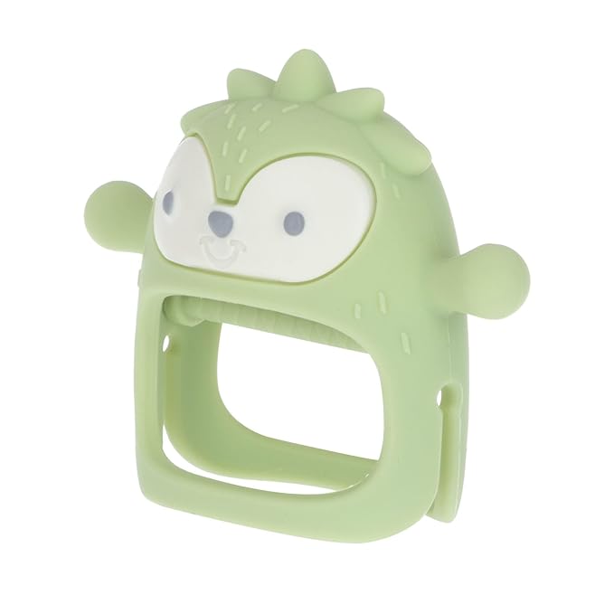 Nuby Silicone Wrist Teething Mitten - Baby Teether Ring - 3+ Months - Green Hedgehog