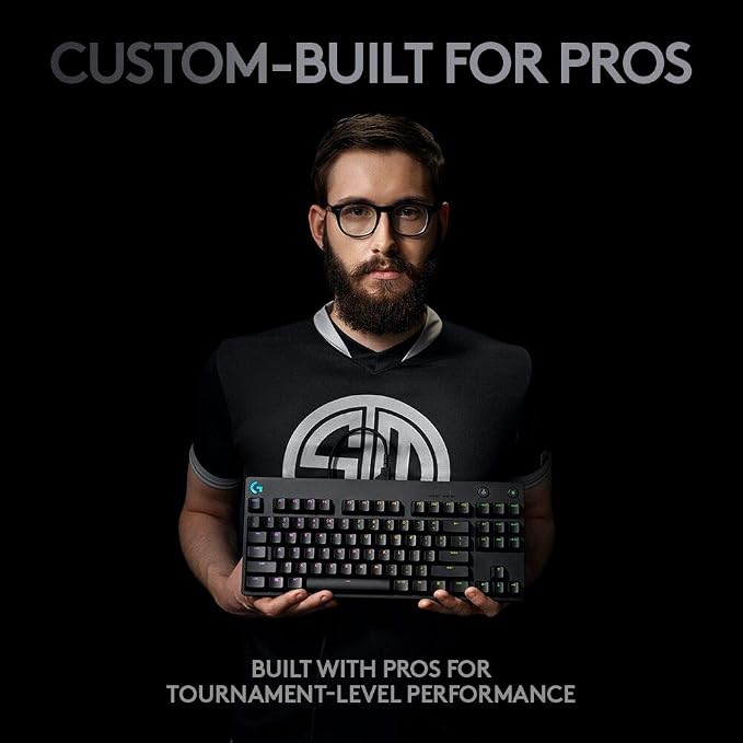 Logitech G PRO Mechanical TKL Tenkeyless Gaming Keyboard (Clicky) - Black | Ultra portable, detachable Micro USB cable, 16.8 million color Lightsync backlit keys