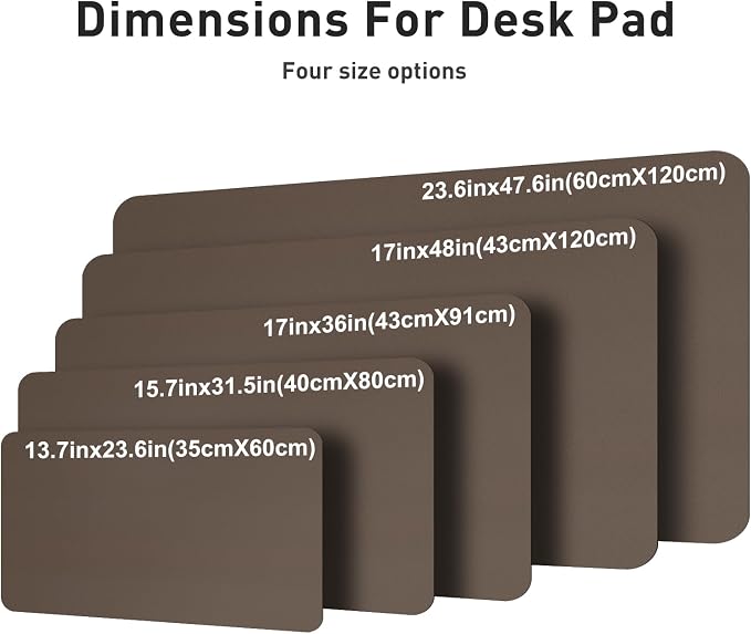 Aothia Leather Desk Pad Protector, Large Mouse Pad, Office Mat, Non-Slip PU Leather Blotter, Laptop Desk Pad, Waterproof Writing Pad for Office and Home (Coffee, 23.6" x 13.7")