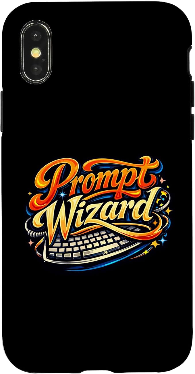 Prompt Wizard AI Retro Keyboard Case for iPhone X/XS