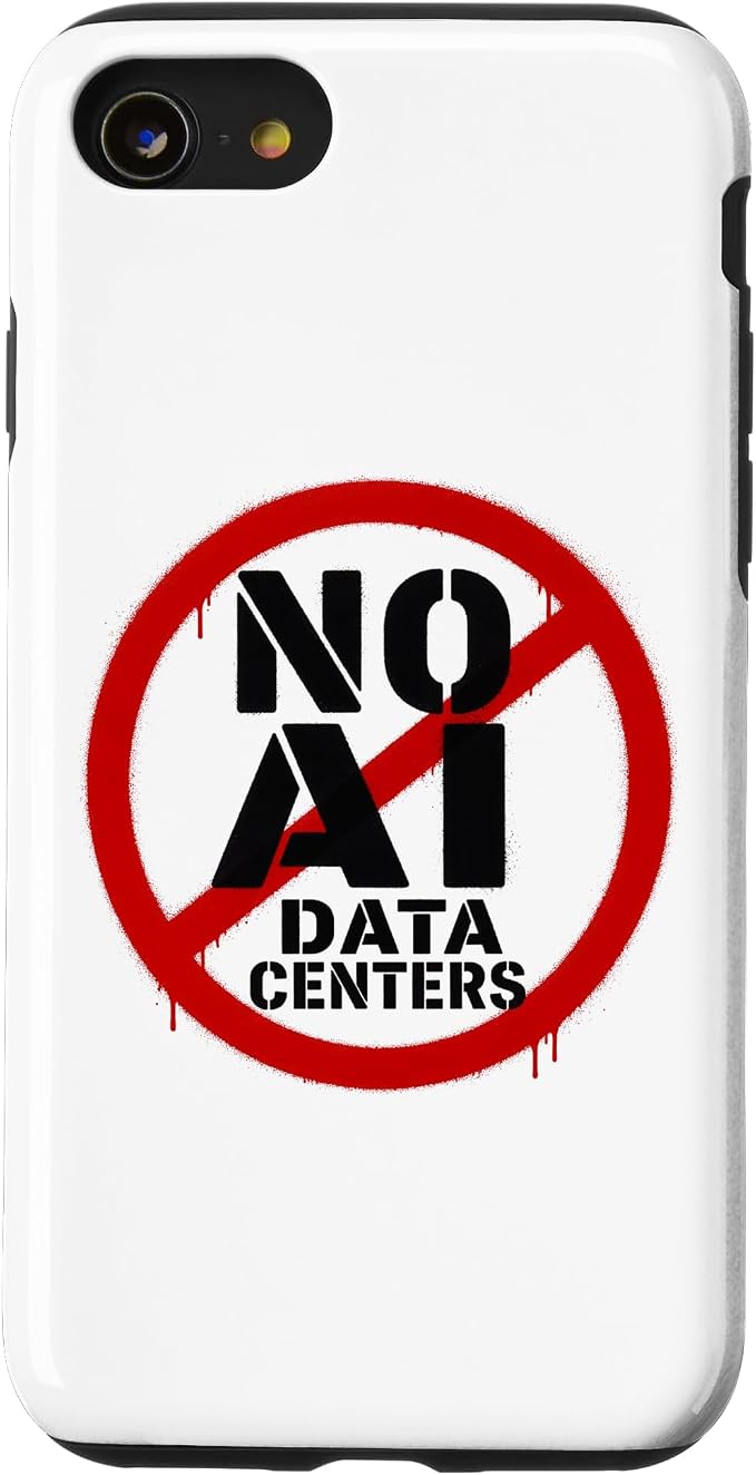 No AI Data Centers ��� Simple Minimal Spray Paint Style Text Case for iPhone SE (2020) / 7/8