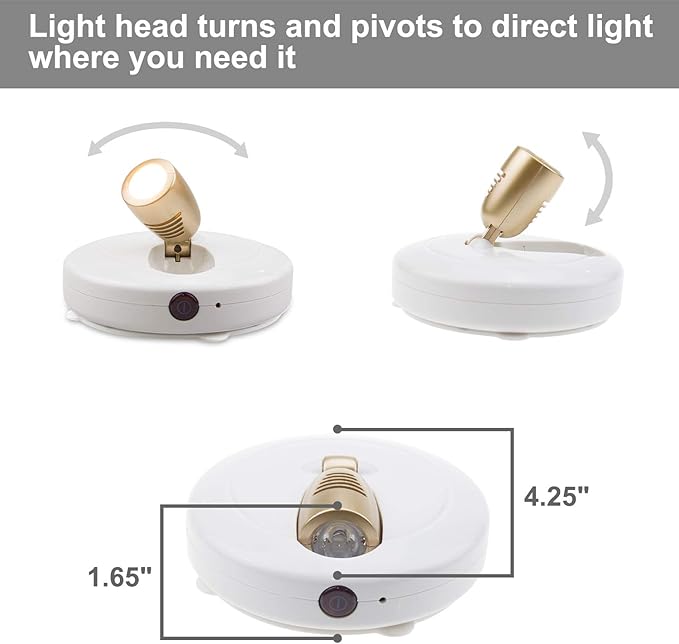 BIGLIGHT Spotlight Battery Operated, LED Puck Light, Dimmable Uplight with Remote, Stick on Accent Light for Painting Picture Wall Artwork Photo Portrait Closet Plants, Warm White, 2 Pack