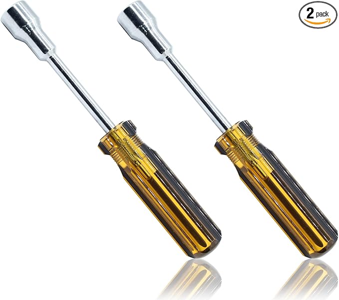 2Pcs 13mm Socket Wrench Screwdriver, Hexagon Nut Driver with Steel Cushion Grip for Easy Hand-Making and Repair Projects