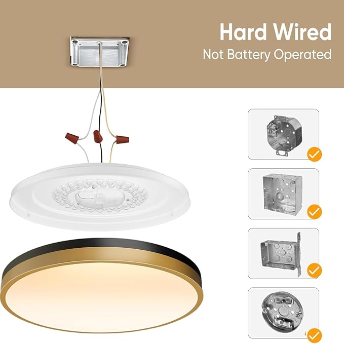13 Inch Flush Mount Ceiling Light with Remote Control & Night Light, 5CCT Dimmable Ceiling Light Fixture, 25W 2500LM 2700K-6500K Adjustable LED Ceiling Lights for Bedroom Kitchen Living Room