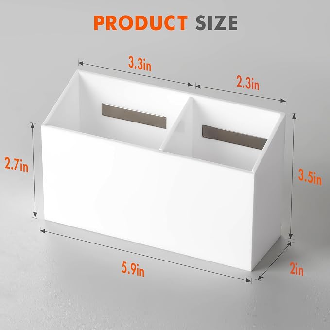 BEYGORM Magnetic Dry Erase Marker Holder for Whiteboard & Refrigerator | Non-slip Acrylic Pen Holder for Classroom, Fridge Magnet, Locker Organizer Accessories, Teacher & School Supplies(White)