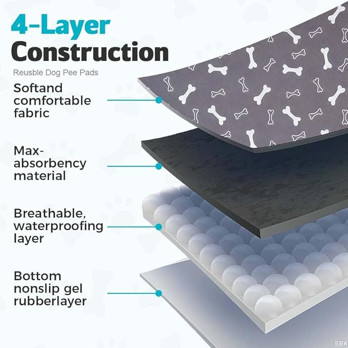 Puppy Pads for Dogs, 2026 New Washable Puppy Pads with Pheromones, Pee Pads for Dogs & Cats, Durable Leak-Proof & Anti-Slip Pet Training Pads for Home & Travel, Reusable (Grey, 15.7" x 23.6")