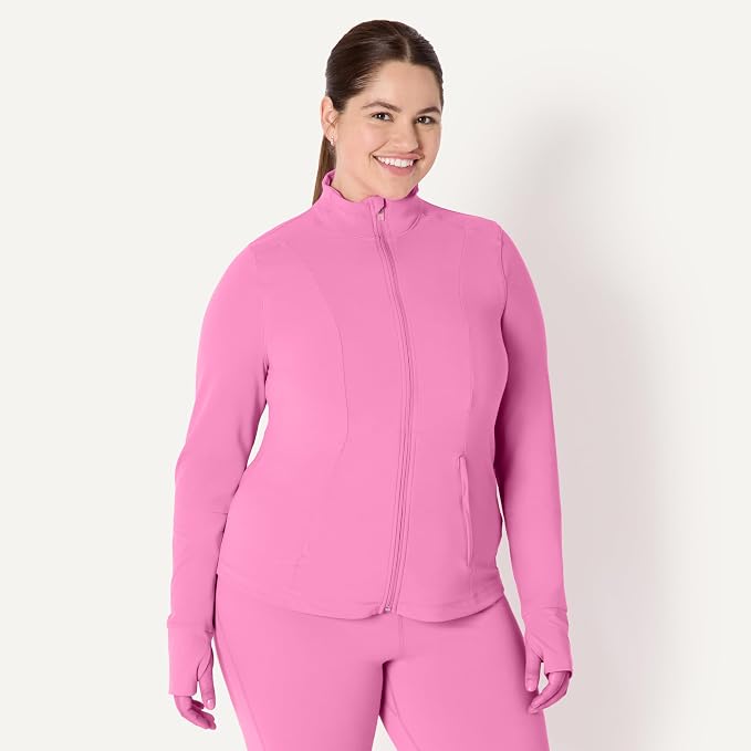 Amazon Essentials Women's Active FormFlex Buttery Soft Slim Fit Quarter Zip Long Sleeve Pullover Jacket