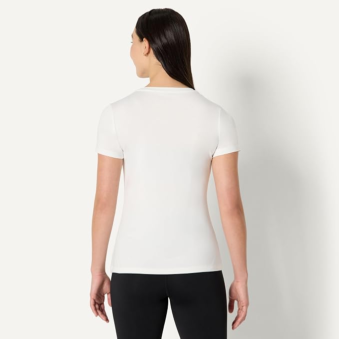 Amazon Essentials Women's Active Quick Dry Tech Stretch Short-Sleeve V-Neck T-Shirt (Available in Plus Size), Pack of 2