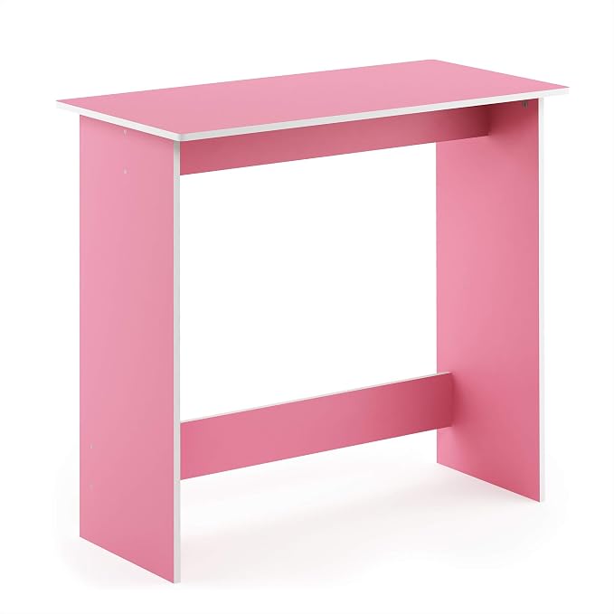 FURINNO Simplistic Study Table, Pink, 15.5 in x 31.5 in x 29.75 in (D x W x H)