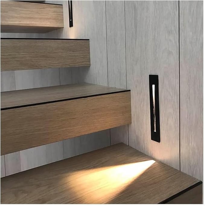 Modern Stairway Lights 10Pcs Led Lighting for Stair Railing Embedded 3W Ac85 265V Non Waterproof Ideal for Stair/Decks/S/Hallway/Movie Theater Corridor 4000K,Brushed Gold-4000K