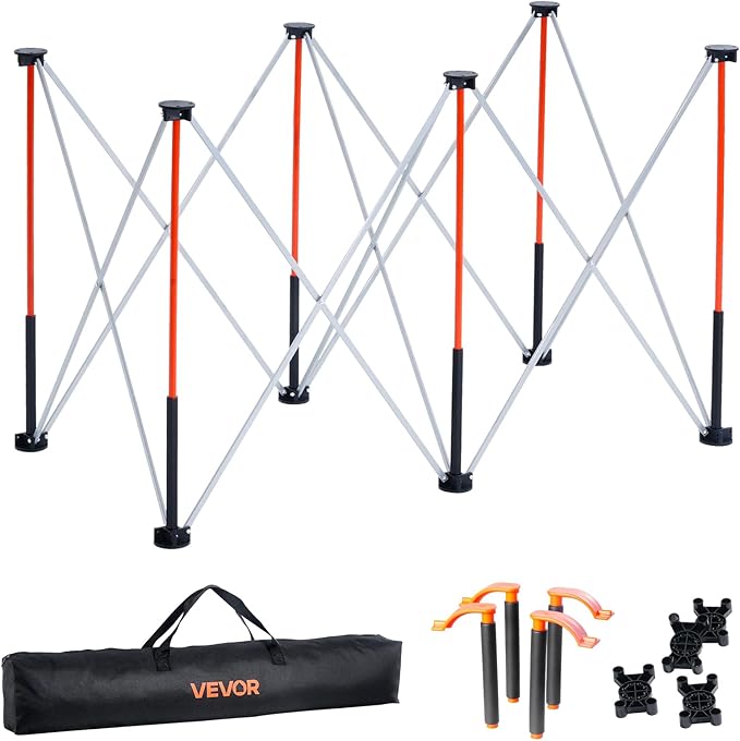 VEVOR Portable Folding Workstand, 4.15 x 2.18 ft Collapsible Workbench, 2500 lbs Weight Capacity, No Assembly Foldable Work Stand with Storage Bag, Table Top NOT Included, for Garage Workshop Outdoor