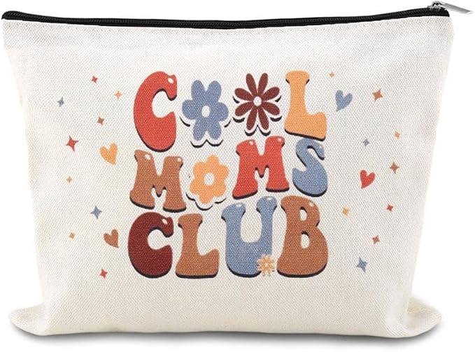 Cool Mom Club Bag Gift Mothers Day Gifts for Mom from Daughter Son New Mom Essentials Must Haves Mother Cosmetic Pouch Mother Travel Makeup Toiletry Bag Mama Christmas Birthday Gift Idea Mommy Present