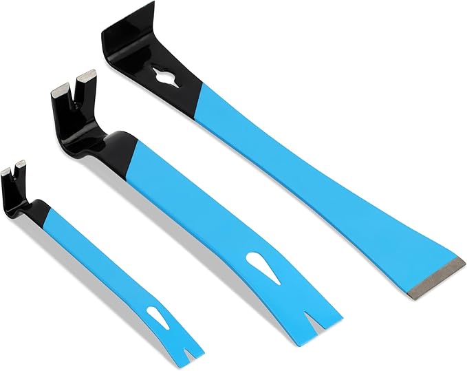 OX Tools 3-Piece Handy Bar Set – 5.5-Inch Flat Pry Bar, 7.5-Inch Flat Pry Bar, 9.5” Trim Pry Bar