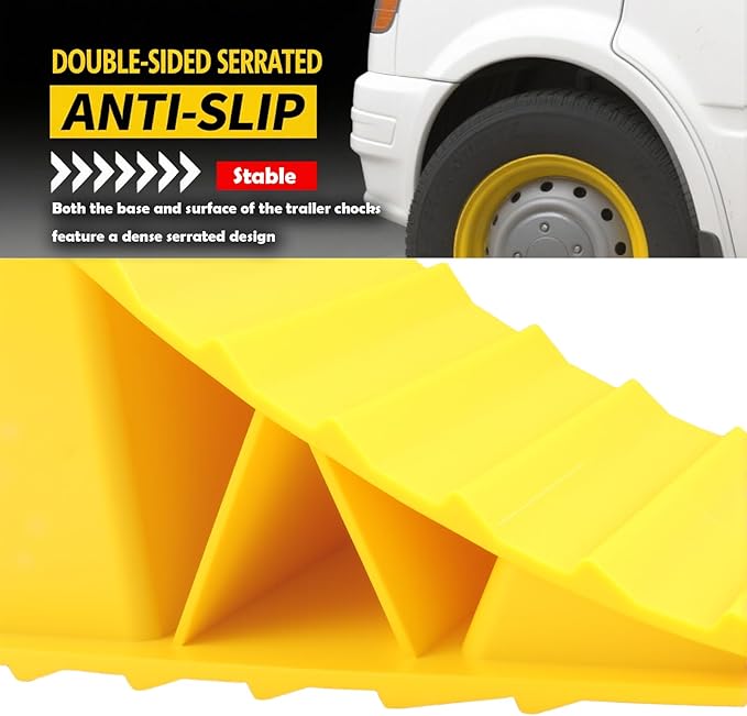 Wheel Chocks for Trailer 2 Pack,Non-Slip Heavy Duty Wheel Chocks for Parking Safety,Universal Triangular Tire Blocks Car Accessories for Most Trailers/RVs/Campers
