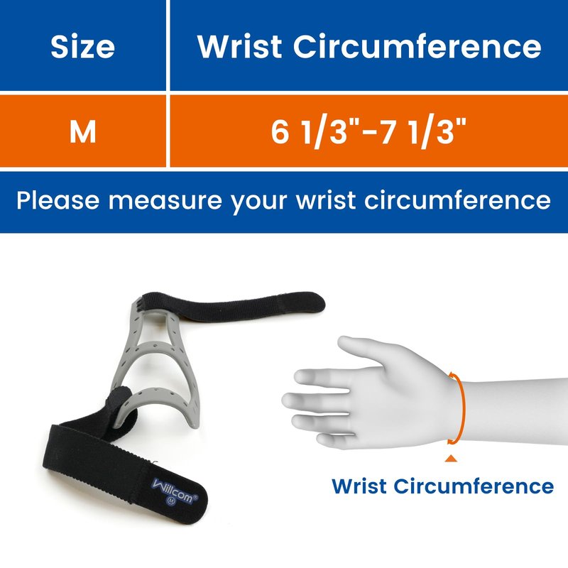 Willcom Silicone Thumb Brace for Arthritis Pain Relief, Semi-rigid Support for De Quervains, Trigger Finger, Women & Men, Right & Left Hands (Medium 6.3-7.3 inch)