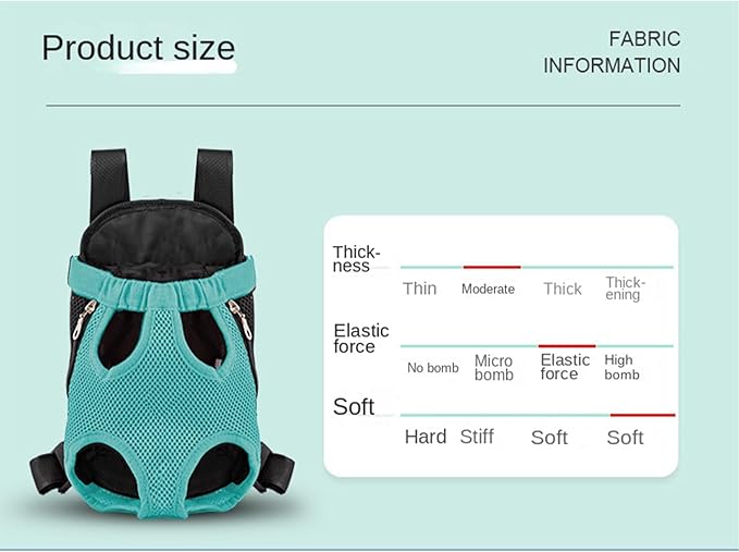 Portable Pet Carrier Backpack, Adjustable Pet Front Cat Dog Carrier Backpack Travel Bag for Small Medium Dogs Cats Puppies, Cat Backpack Carrier for Hiking Cycling (H, M)