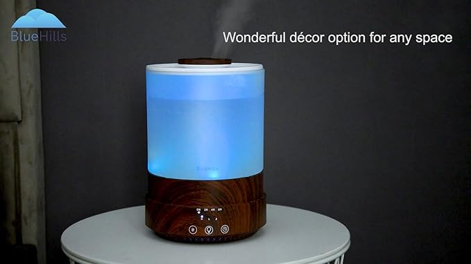 BlueHills Premium Set of Two Large 2000 ML and 2500 ML XL Essential Oil Diffusers Humidifier Combo for Large Room Home with Décor LED Lights Great Gift – Value Pack of Dark Wood Grain.