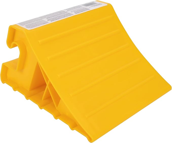 Camco Super Wheel Chock for Trailers & RVs - Large, Heavy Duty Trailer Wheel Chock Constructed of Durable Plastic w/UV inhibitors - Use w/Tires Up to 29-inches - Re-Hitch in Confidence – 44492