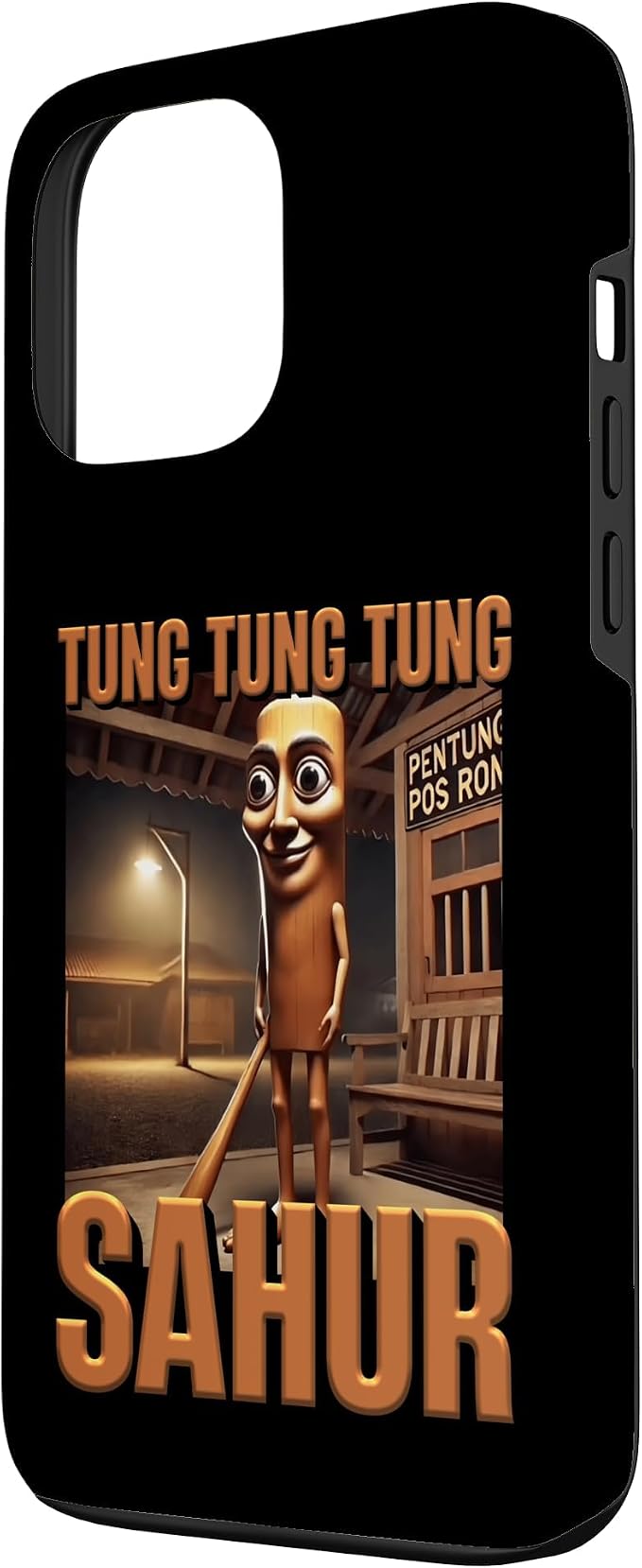 Internet Hilarious Meme AI Character Tung Tung Tung Sahur Case for iPhone 13 Pro Max