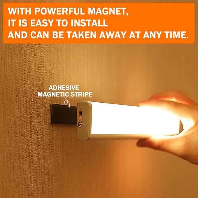6 Pack LED Motion Sensor Lights, 10 LED Closet Battery Operated Lights, Stick-On Anywhere Magnetic Night Light Bar, Led Safe Light Indoor for Closet Stairs Wardrobe