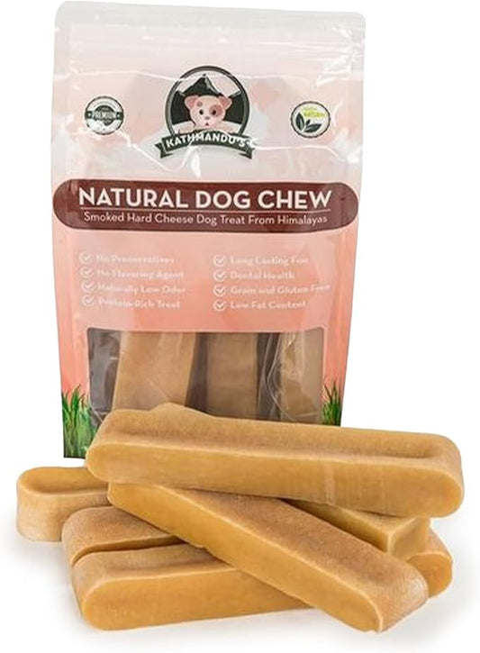 Authentic Himalayan Yak Cheese for Dogs - XLarge (Pack of 6) - Sourced from Pristine Himalayan Foothill, Rawhide-Free, NO preservatives