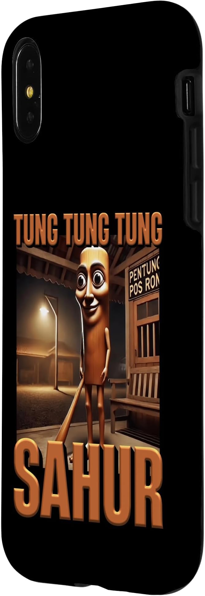Internet Hilarious Meme AI Character Tung Tung Tung Sahur Case for iPhone X/XS