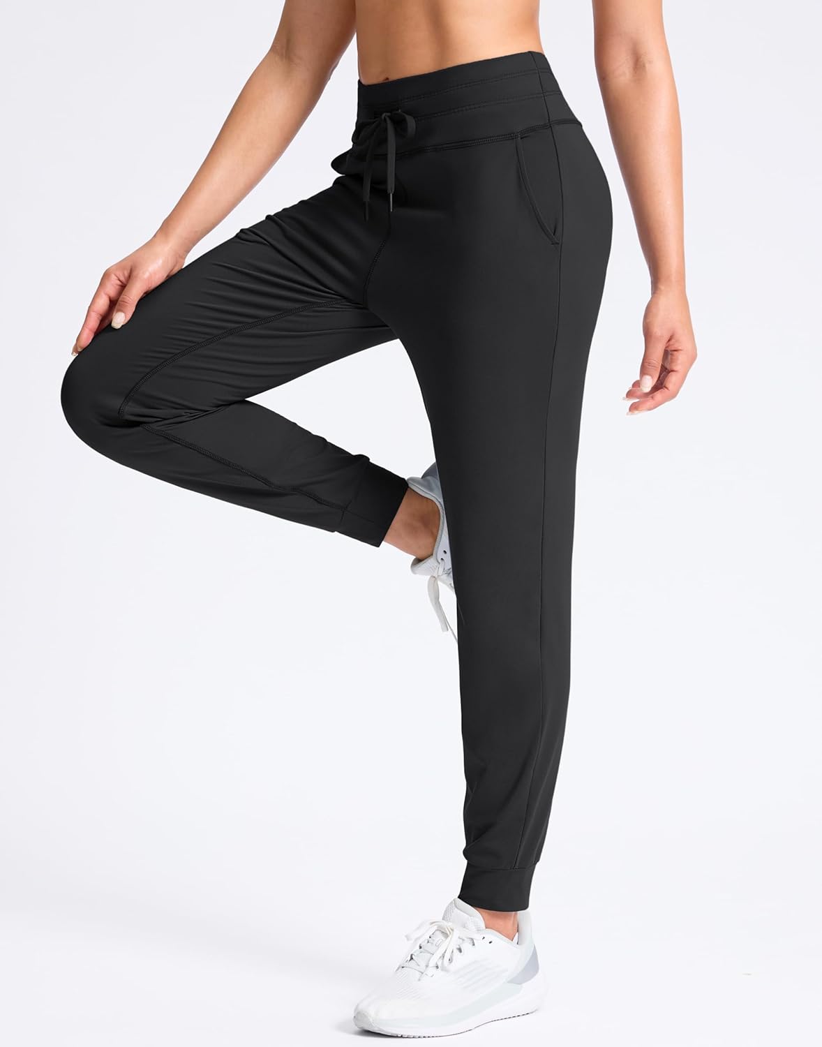 SANTINY Women's High Waisted Sweatpants - Soft Stretch Joggers with Pockets for Athletic Comfort
