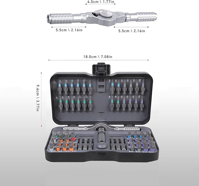 66-in-1 Ratchet Screwdriver Set, Professional Magnetic Screwdriver Kit with S2 Steel Bits & Flexible Shaft, High Torque 40N쨌m Tool for Furniture Assembly, Electronics Repair, and Bicycle Maintenance