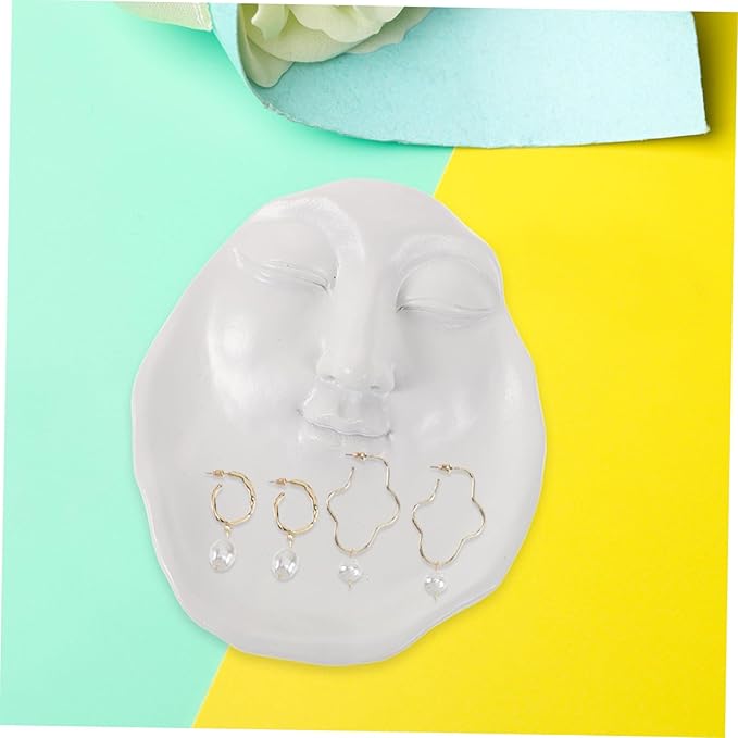 Cabilock Stylish Face Tray for Jewelry and Candle Storage Versatile Vanity Decor for Room Bathroom and Bedroom Minimalist Design for Modern Aesthetic