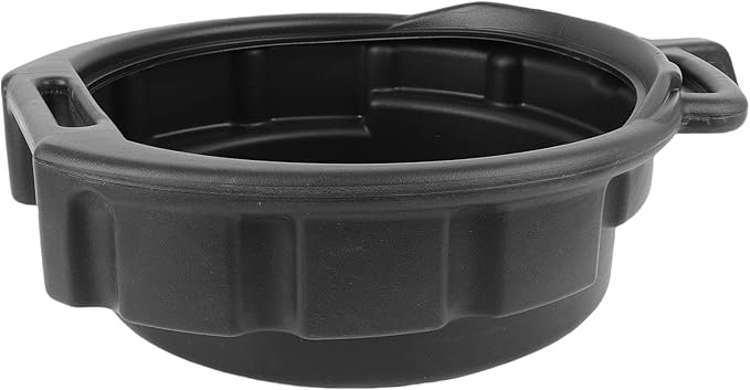 Oil Drain Pan, 10L Black Plastic Spill Proof Oil Drip Catcher with Anti Splashing Design, for Automotive Repair Home Workshop