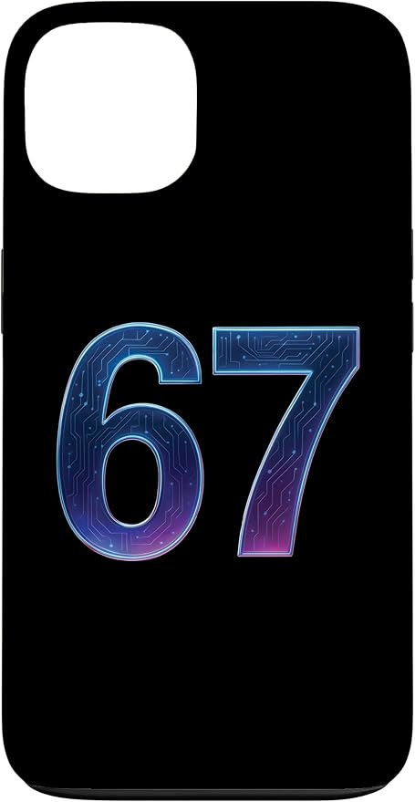 67 Meme Ai Quantum Number 67th Six Seven Tech Digital Future Case for iPhone 13
