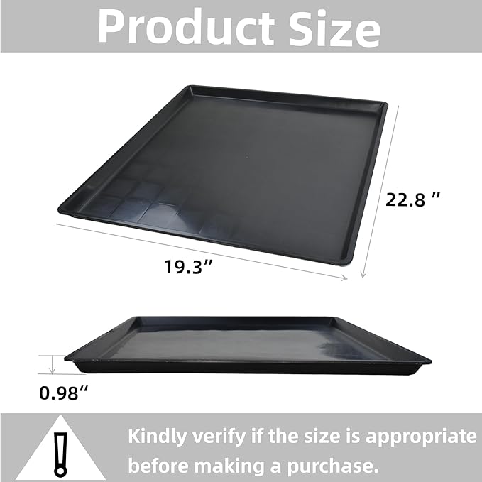 3 Pack Oil Change Drain Pan, 22.8'' x 19.29'' Drip Tray Oil Drip Pan for Mini Fridges Air Conditioners Machinery, Black Plastic Oil Drain Pans for Changing Oil