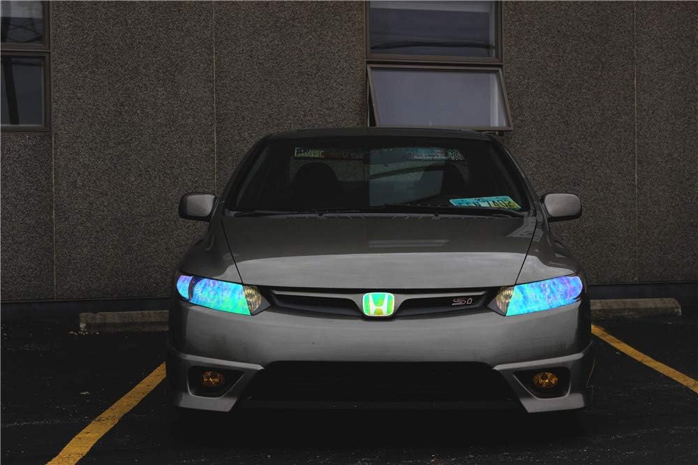 LED LIGHT 12 by 48 inches Self Adhesive Shiny Chameleon Headlights Tail Lights Fog Lights Films,Film Sheet Sticker,Tint Vinyl Film with Gift Knife and Hand Tool (Purple)