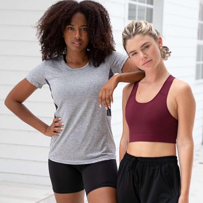 5 Pack Women's Dry Fit Short Sleeve Athletic Gym Workout Running Tops | Available in Plus Size, Exercise, Sports, Fitness, Quick Dry, Cooling, Moisture Wicking, Loose Basic Tees, Yoga, Pilates