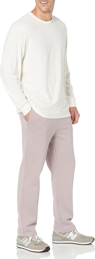Amazon Essentials Men's Relaxed Straight Leg Fleece Open Bottom Sweatpant (Available in Big & Tall)
