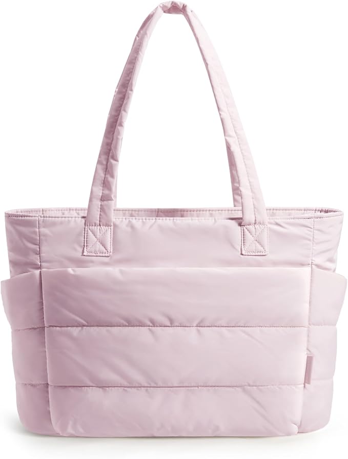 BAGSMART Tote Bag for Women, Lightweight Puffy Tote Bag with Compartments Shoulder Bag Handbag for Travel, Work, Gym | Lightweight