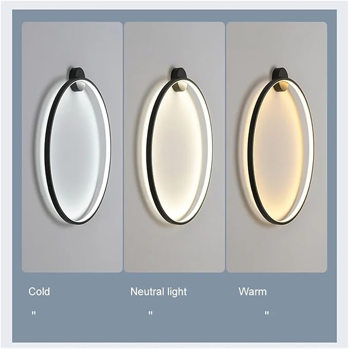 Wiring-Free Living Room Sofa Background Wall Decoration - Minimalist Bedroom lamp Ring Art Atmosphere Wall Light,Kitchen Island (Warm 80cm A)