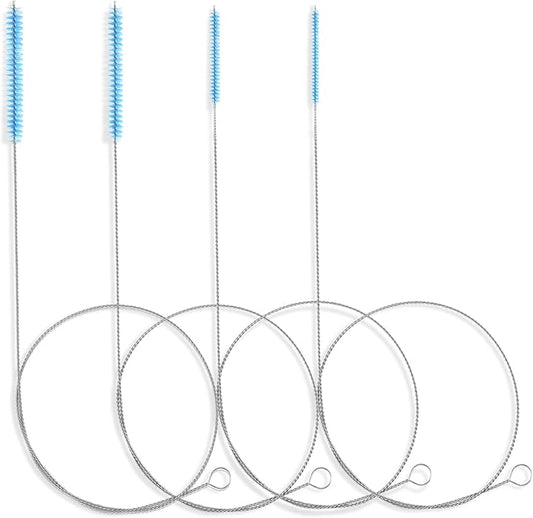 40 Inches Brush Cleaner for Cleaning Straw, Kegerator, Feeding Tube, Siphon Hose, Sunroof Drain, Refrigerator Drain, 4PCS (Blue)