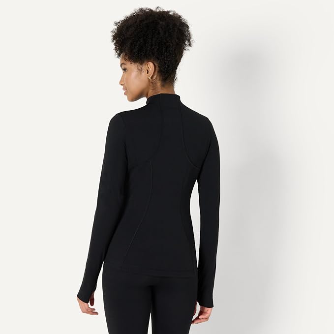 Amazon Essentials Women's Active FormFlex Buttery Soft Slim Fit Quarter Zip Long Sleeve Pullover Jacket