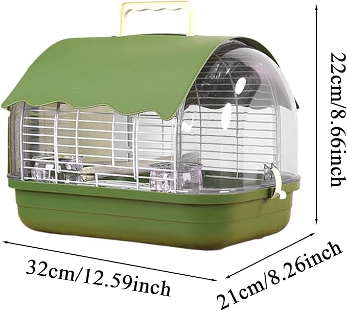 Transparent Small Bird - Travel Carrier Full View, Cockatiel Parakeet Conure, Indoor Outdoor Balcony Use, Living Room Park Accessory, Canary Lovebird Portable Home, Bird Travel for