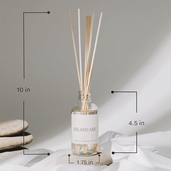 Sweet Water Decor Non-Toxic Cashmere and Vanilla Reed Diffuser Set, Cashmere, Sandalwood, Milky Coconut, Bourbon Vanilla Scented Diffuser for Home, Light Fragrance, Made in the USA, 3.5 FL OZ