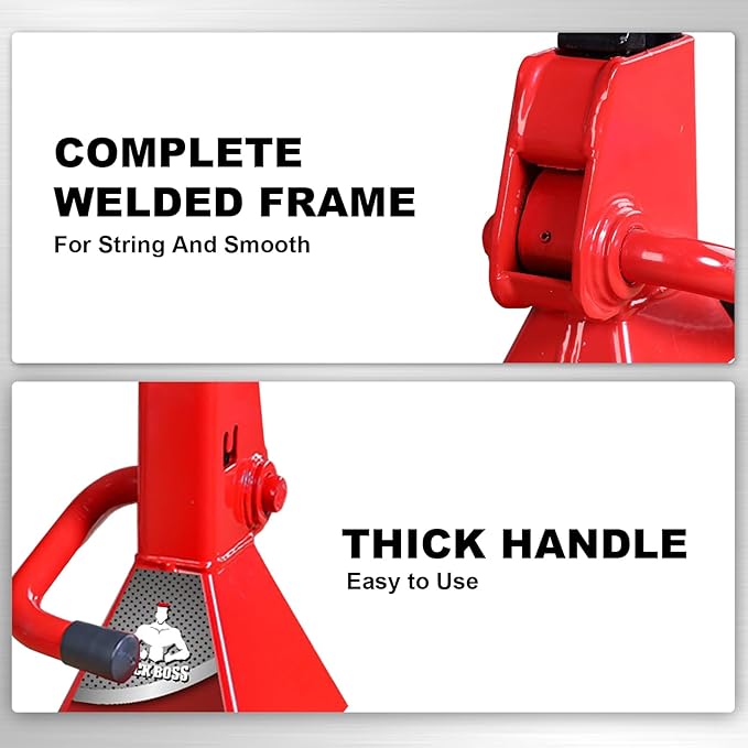 Car Jack Stands 6 Ton(12,000 lbs) for Lifting SUV, Pickup Truck, Car and UTV/ATV, Red, 1 Pair