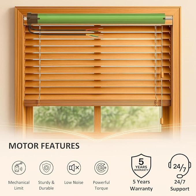 DC12V Dry Contact Motorized Roller Shade Motor Kit, 35mm Quiet Electric Blind Motor, RF Remote Automation Heavy Duty Motorize Persiana Existing Shades (10 N.m for Φ40mm (1.57") Groove Tube)