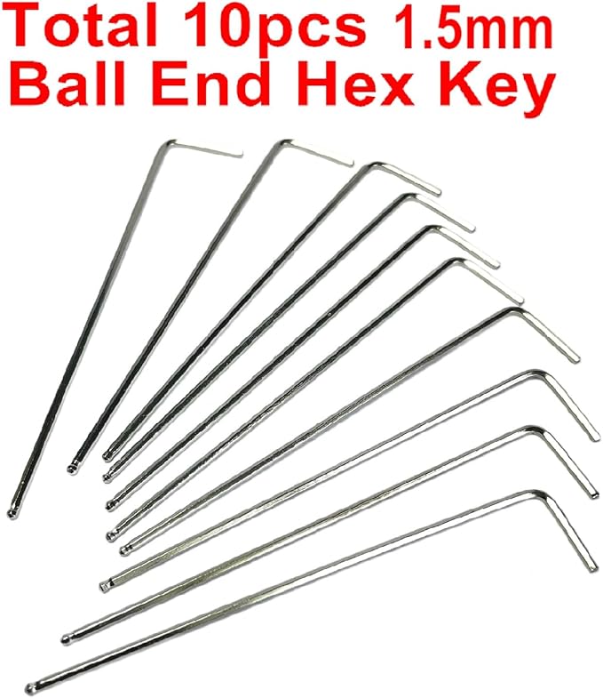 10pcs 1.5mm Ball End Allen Wrench sets,1.5mm Hex Key Wrench set,1.5mm ball end Hex Driver allen key Door Key L Shaped hex wrench set with Long Arm 87mm lengh.1.5mm ball end hex wrench
