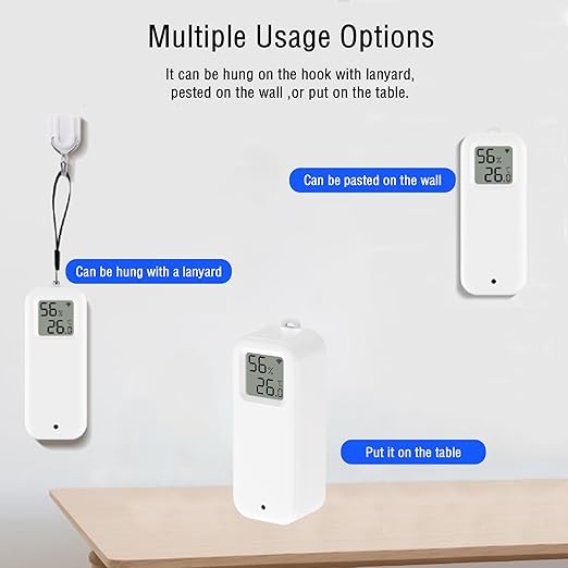 PHOVOLT WLAN Thermometer Hygrometer Sensor, Wireless Smart Temperature and Humidity Digital Display Monitor, with Remote App Notification Alert for Home, Greenhouse(1pack)