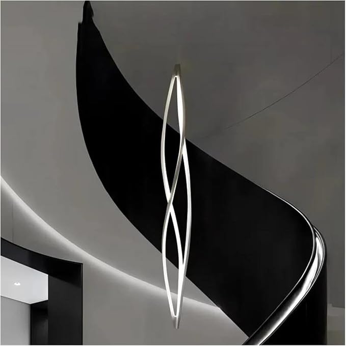 Modern Home Decor Led Lights Pendant Light Lamps Forstaircase Chandeliers for Living Room Hanging Indoor Lighting,Modern LED Chandelier(RC Remote dimming,White 180cm)