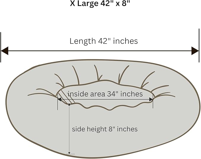 Organic Cotton Canvas Dog Bed: Removable Cover, Natural Fill - Made in USA (Blue Gray, X Large 42" x 8" inches)